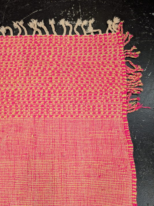 'Pink & Cream' Flatweave Reversible Kilim Runner - RUKM030