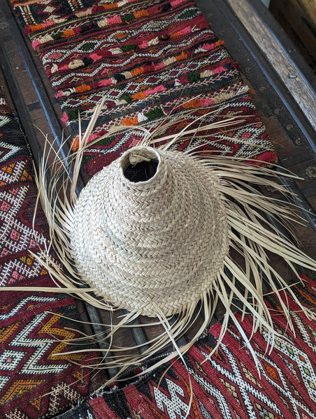 ‘Palmerie’ Small Palm Leaf Wicker Lampshade