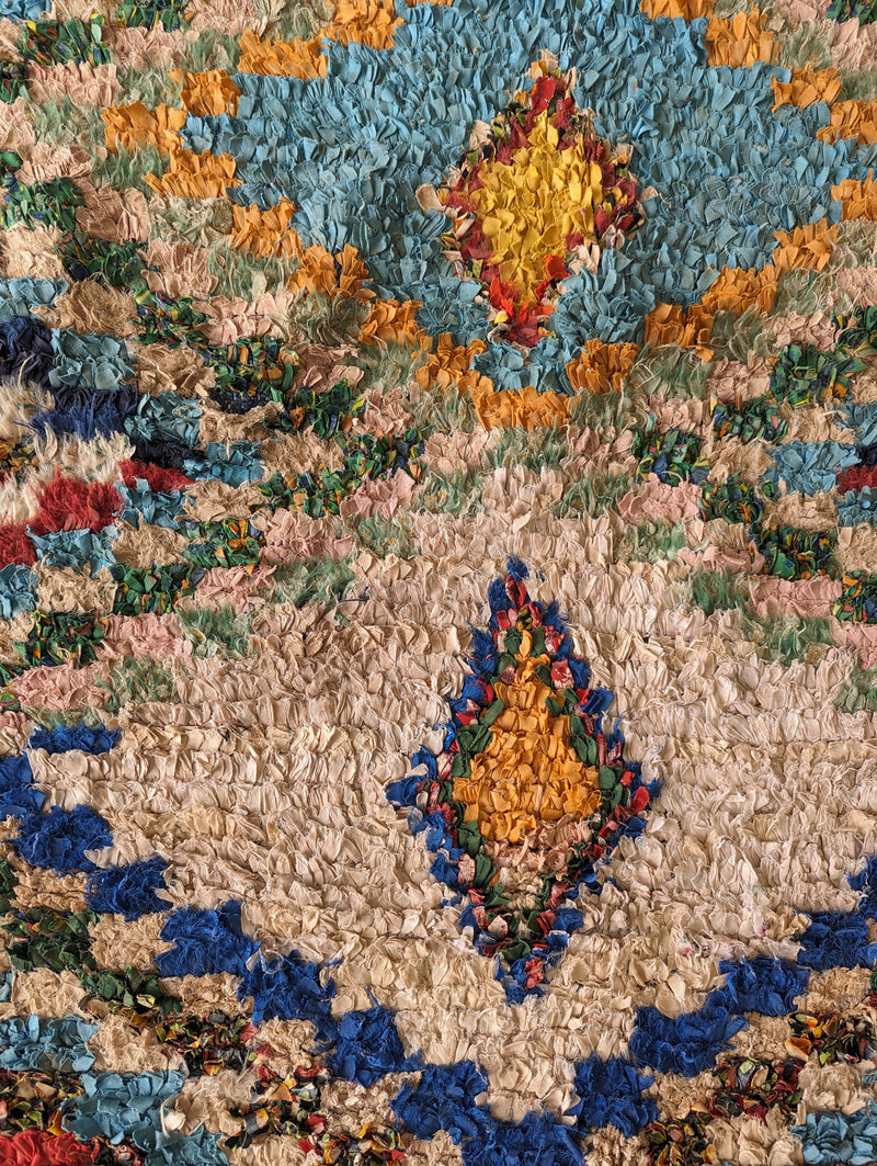 "Three Diamonds" Boucherouite Rug