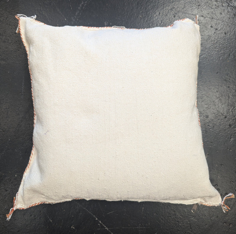 Cream & Red Cinnamon Moroccan Cactus Silk Cushion