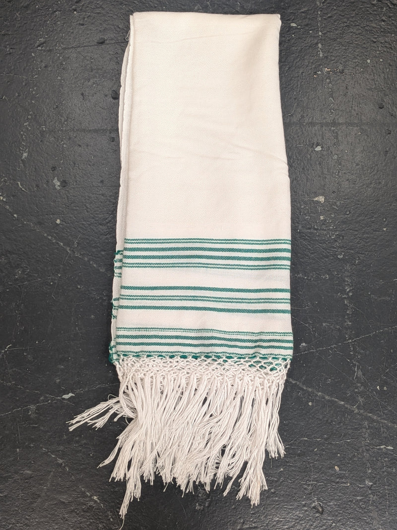 'Kaouki' Hammam Towel - Emerald Green stripe band 3 BLHT014