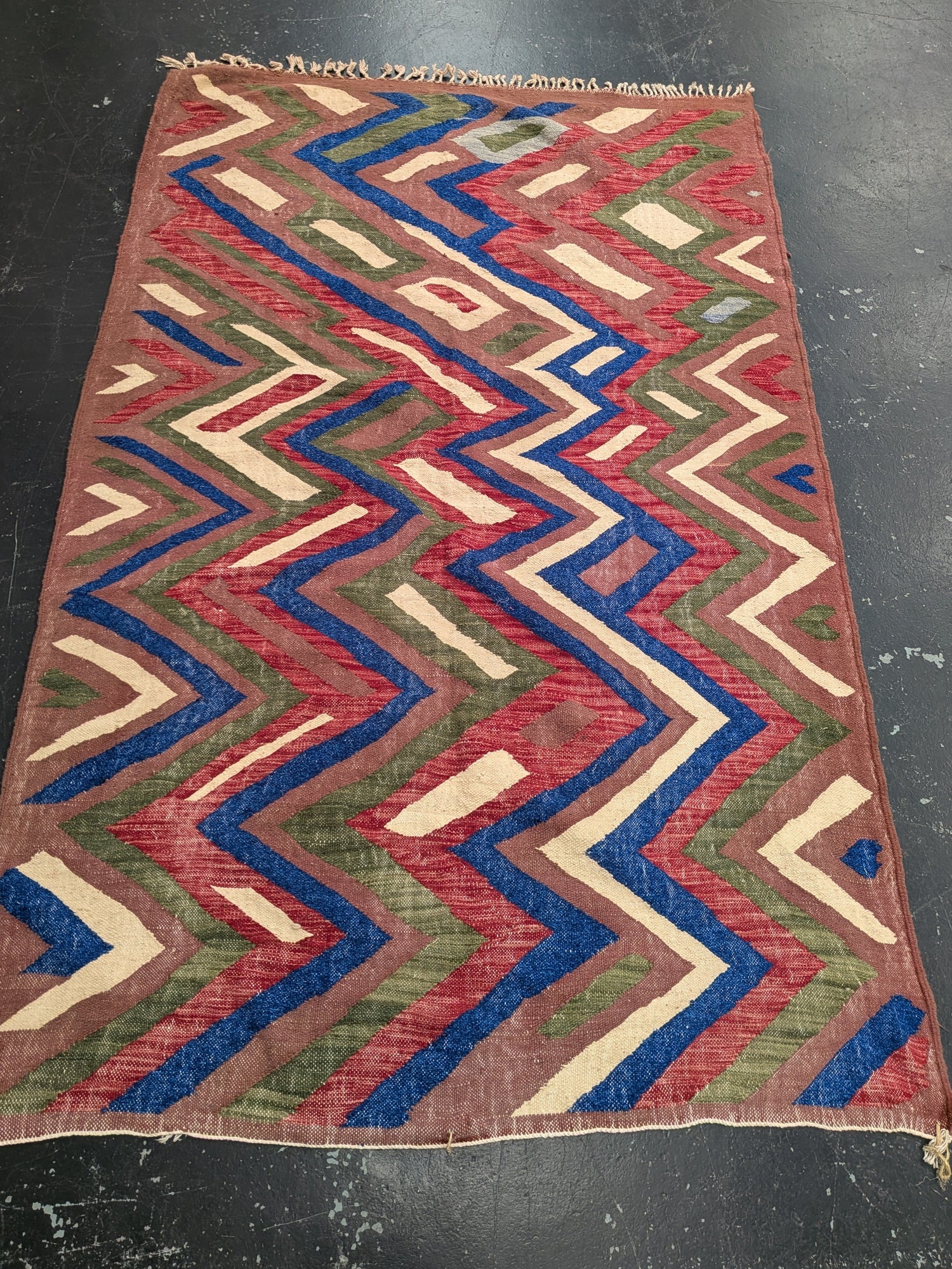 "Atlas Echo" Vintage Kilim Beni Ourain Rug RUBO086