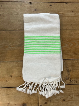 'Kaouki' Hammam Towel - Lime stripe band 3