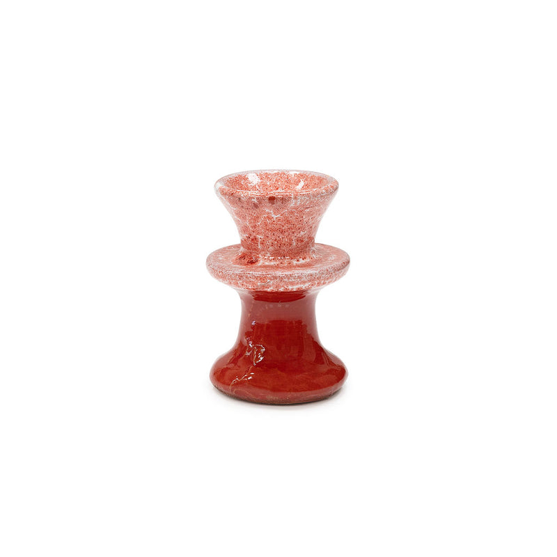 Ourika valley mottled red candlestick holder - pair