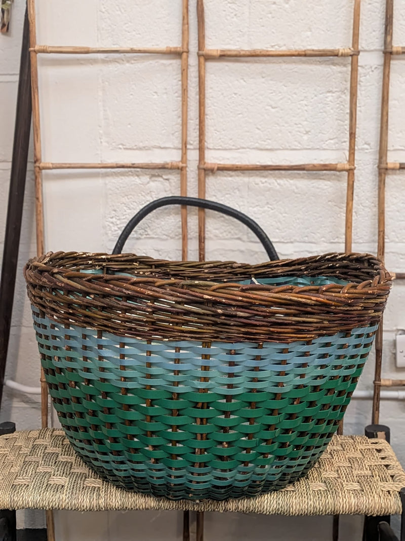 Large Hand woven hazel & recycled plastic basket BP004