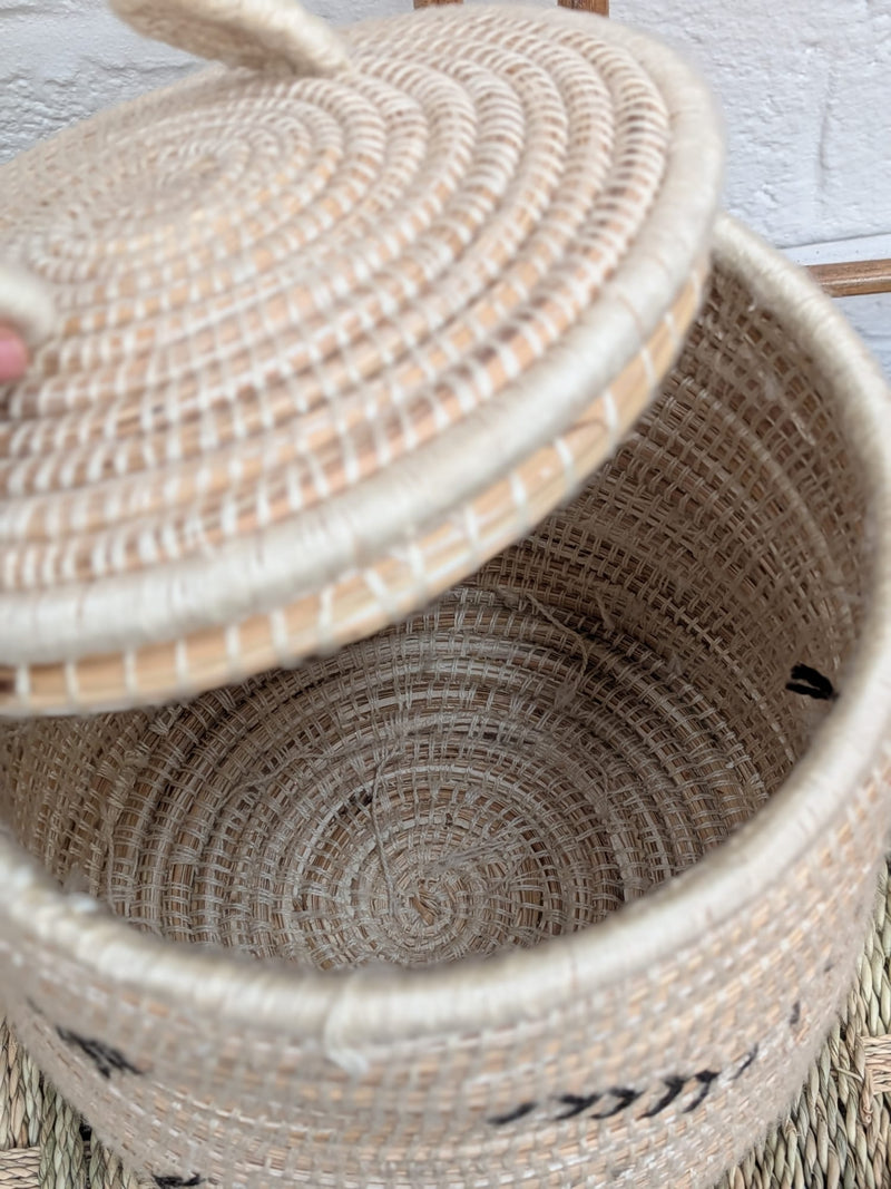 Hand Woven 'Cat's Ears' Basket HWBK017