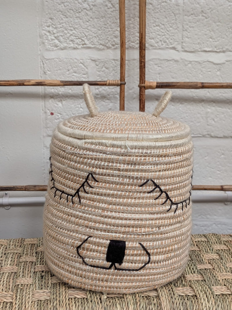 Hand Woven 'Cat's Ears' Basket HWBK017