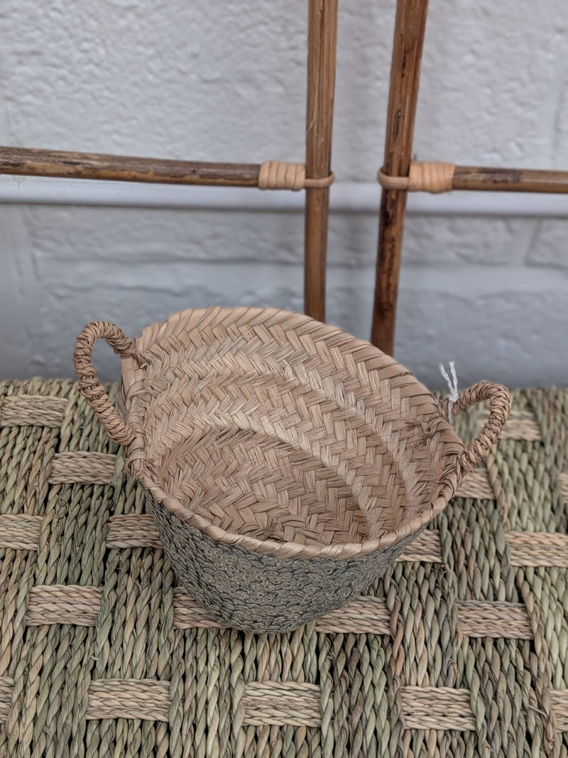 Sea Grass Basket with Sequin Detail - HW-BK-019
