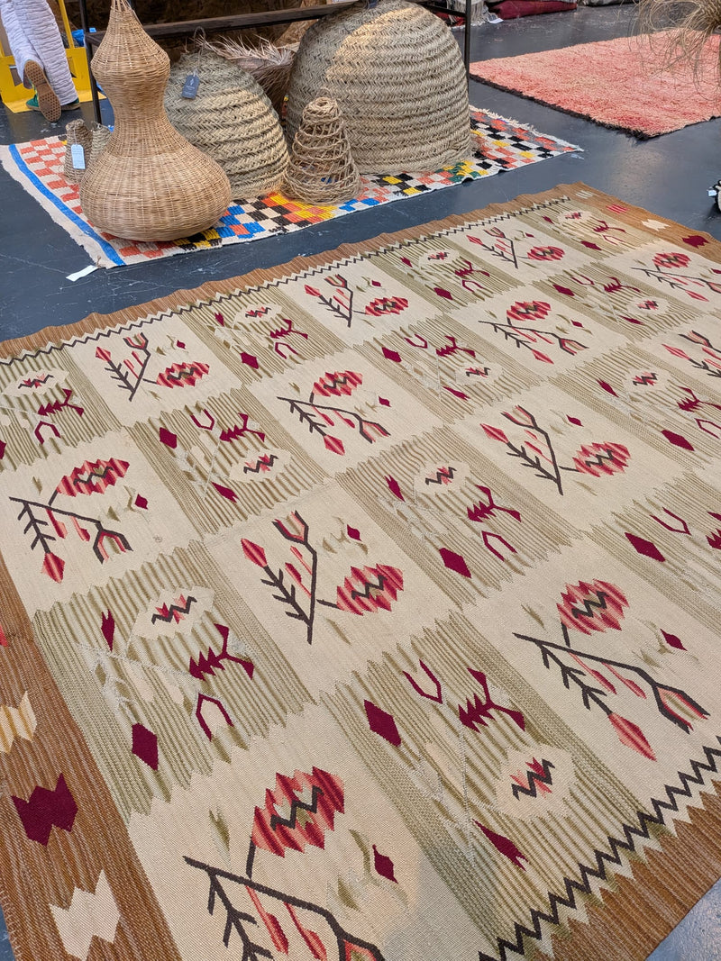 Rare Slavic hand woven flatweave kilim RUKM029