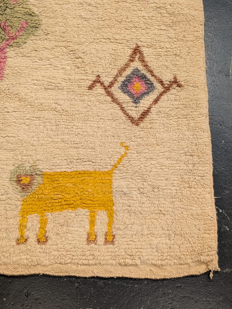 "Animal Kingdom" Preloved Beni Ourain Rug RUBO028