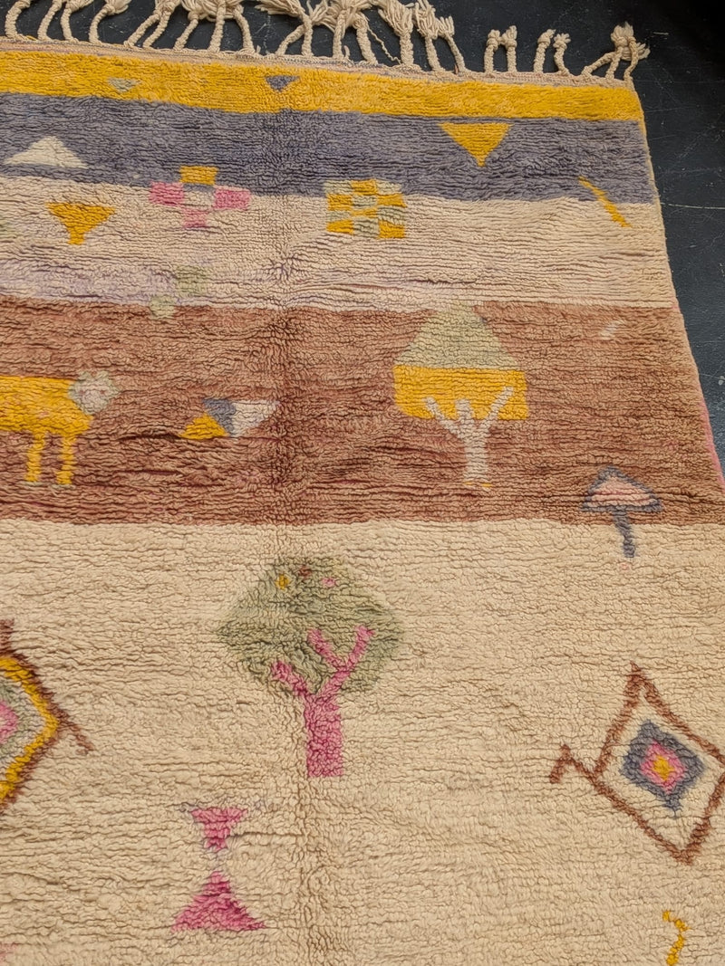 "Animal Kingdom" Preloved Beni Ourain Rug RUBO028