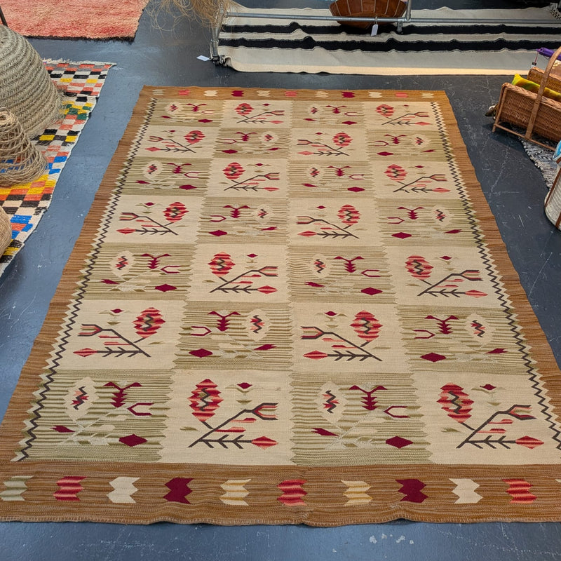 Rare Slavic hand woven flatweave kilim RUKM029