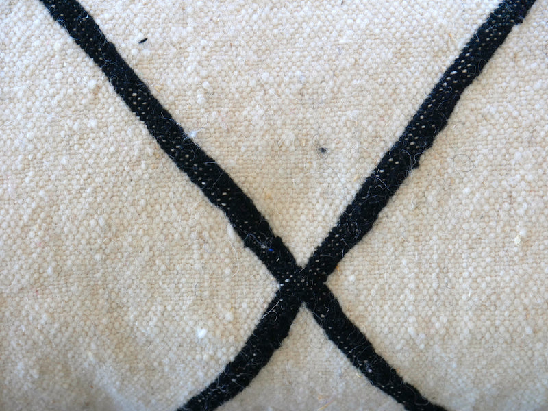 Cream with Black cross detail cushion
