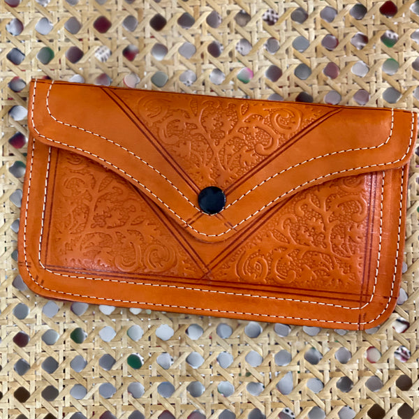 Hand Tooled Leather Clutches