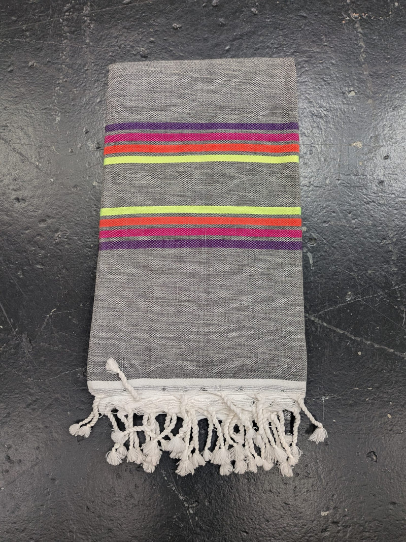 'Didi' Hammam Towel - Grey/Multi  BLHT021