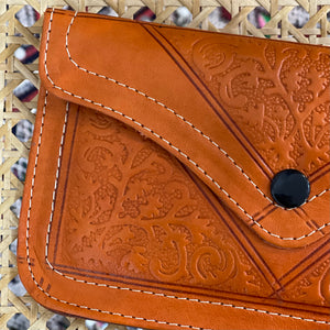 Hand Tooled Leather Clutches