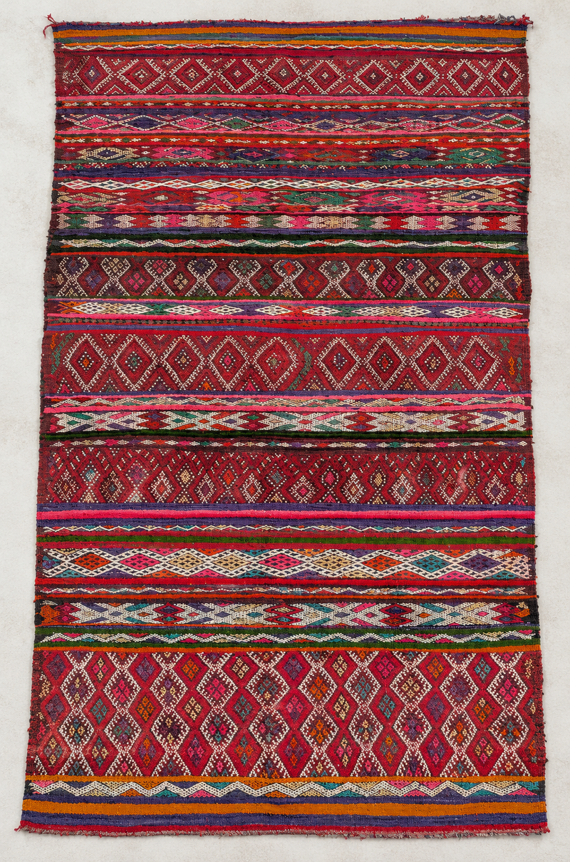 ‘Crimson Caravan’ Vintage Zanafi Rug RUZF10