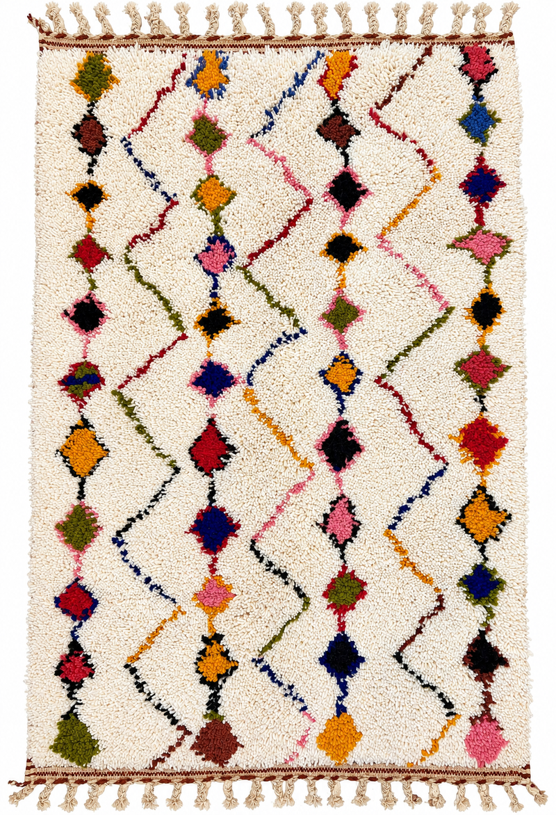 "Garlands of Joy" Contemporary Beni Ourain Rug RUB094