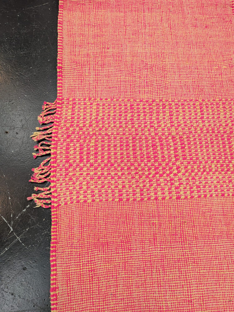 'Pink & Cream' Flatweave Reversible Kilim Runner - RUKM030