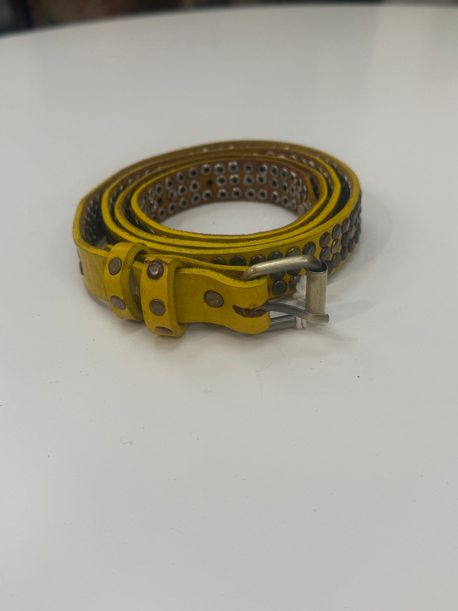 Yellow 3 Stud Belt CLBT022