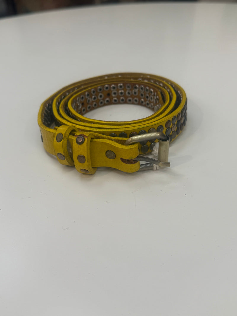 Yellow 3 Stud Belt CLBT022
