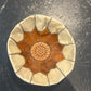Mini white Moroccan Leather Pouffe  POLP064