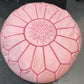 Light Pink Moroccan Leather Pouffe POLP070