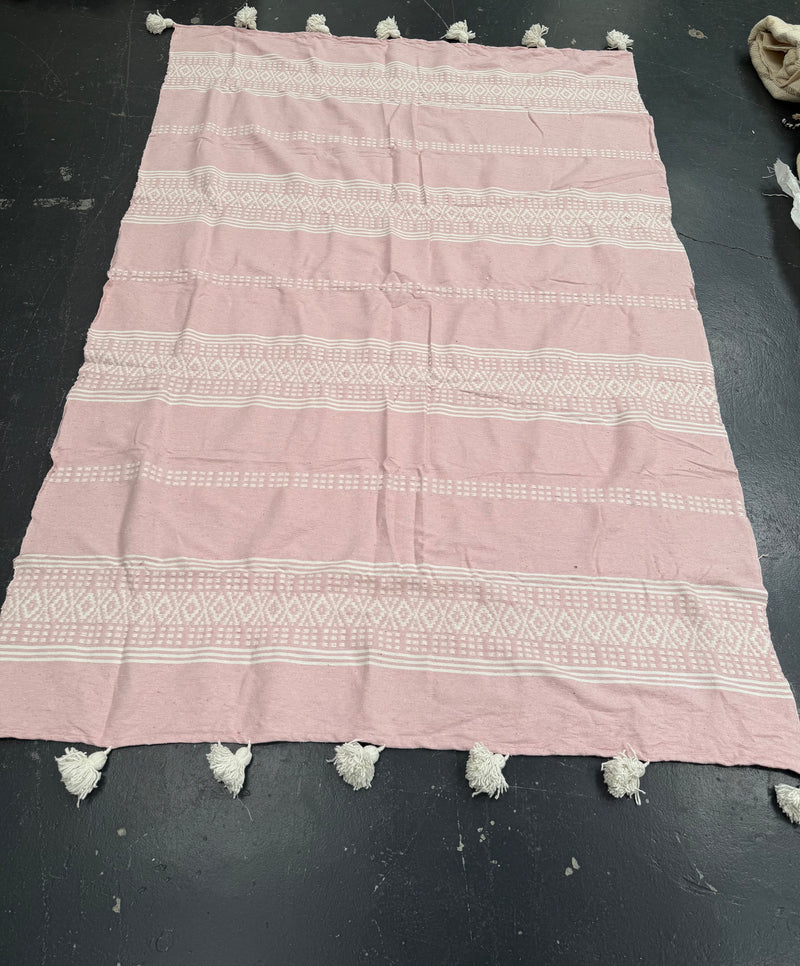Pom Pom Blanket - Pink BLPP028