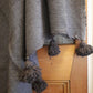 'Classic’ Pom Pom Blanket - Mocha - BL-PP-011