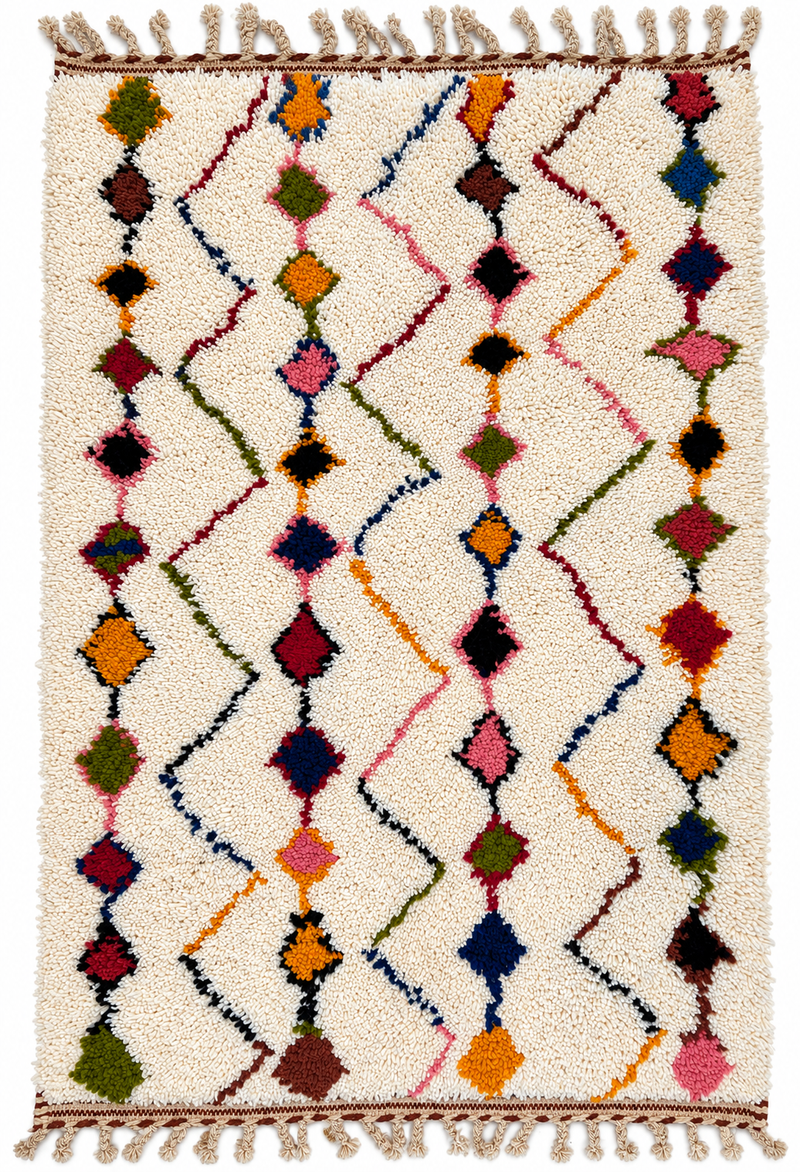 "Garlands of Joy" Contemporary Beni Ourain Rug RUB094