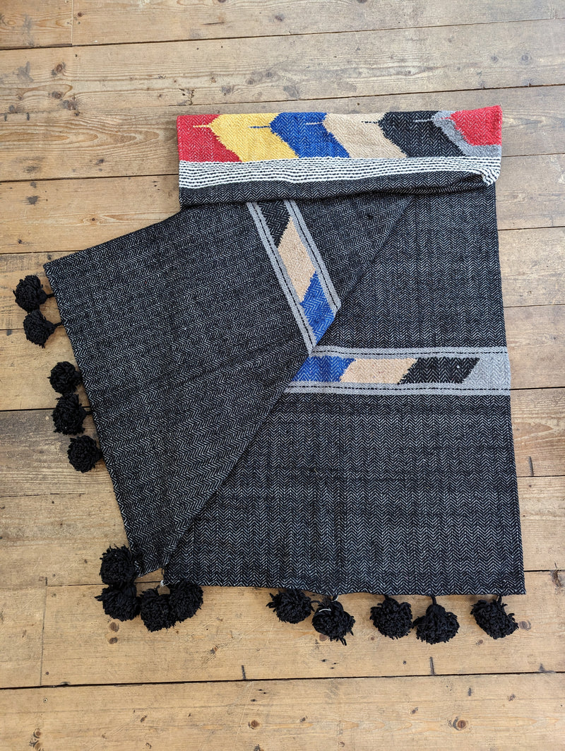 Charcoal ‘Mountain Tribe’ Blanket BLMT002