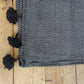 'Charcoal Diamonds’ (black pompom) Wool Pompom Blanket BP114