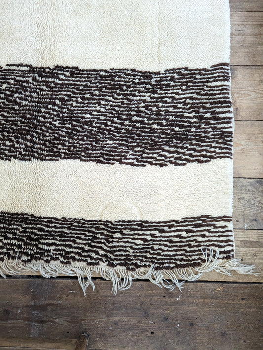 "Walnut Stripes" Antique Beni Ourain Rug RUBO012