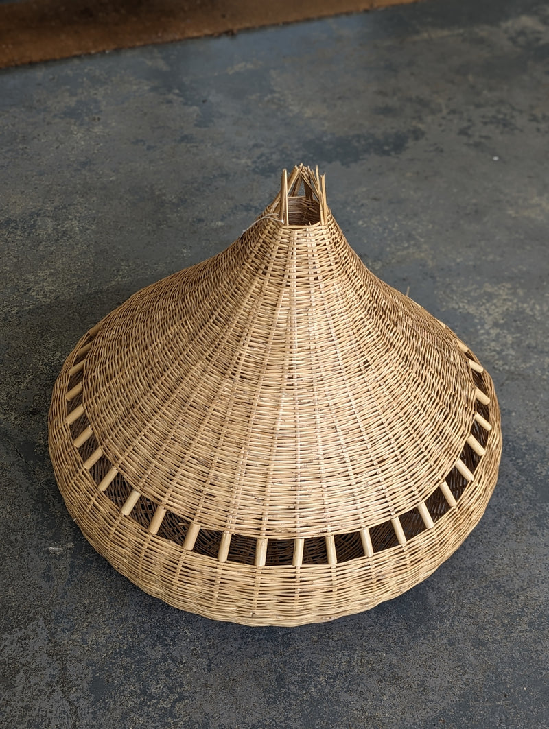 ‘Teardrop Pod’ woven wicker lampshade with cut outs  HWLS005
