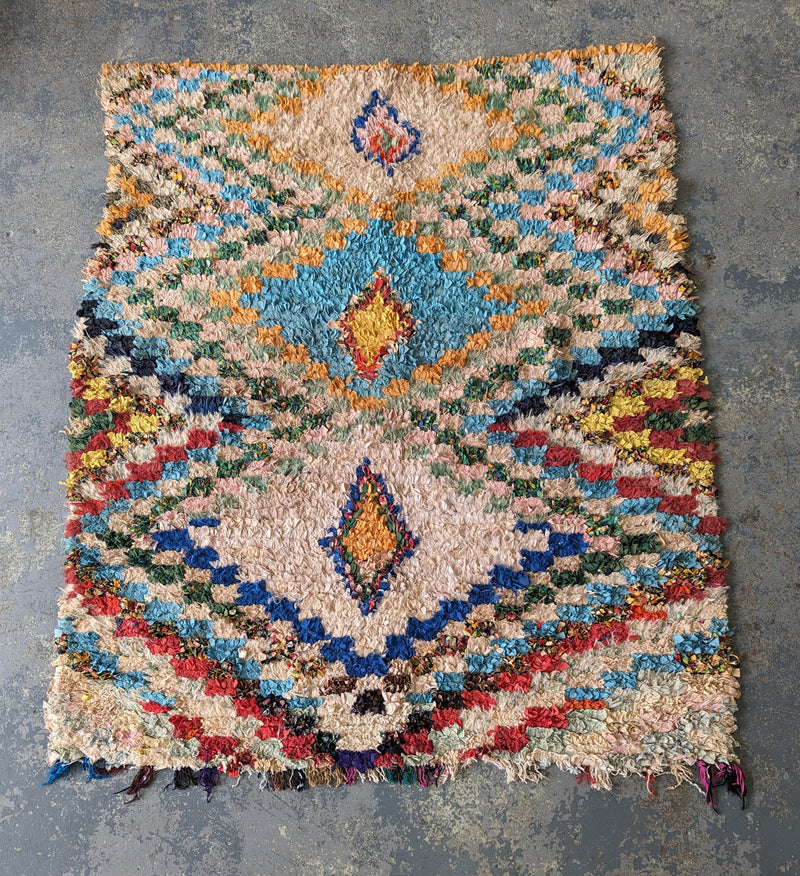 "Three Diamonds" Boucherouite Rug RUBT003