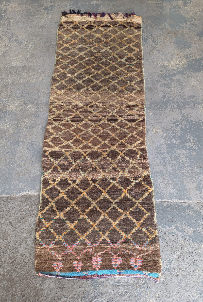 "Moleskin Beehive" Antique Azilal Runner RUAZ011