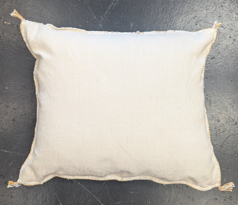 Cream & Yellow Moroccan Cactus Silk Cushion