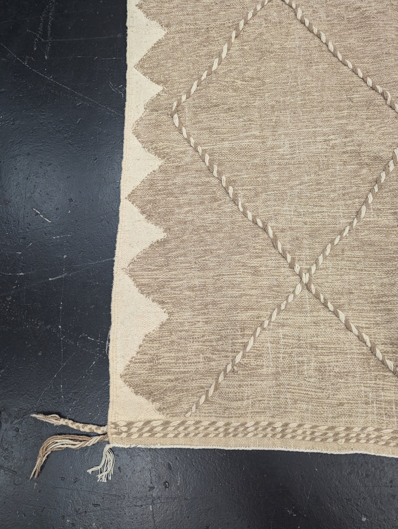 Beige Flatweave Kilim with embroidery detail RUKM010