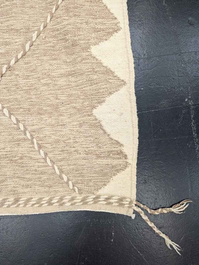 Beige Flatweave Kilim with embroidery detail RUKM010