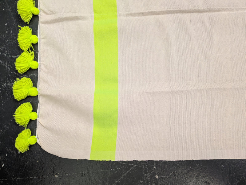 'Fez' Pompom 'Fouttas' Neon Lime Hammam Towel BLHT011