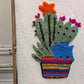 Hand Tufted Pom Pom Blanket - Cactus Flower BLPP126