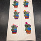 Hand Tufted Pom Pom Blanket - Cactus Flower BLPP126