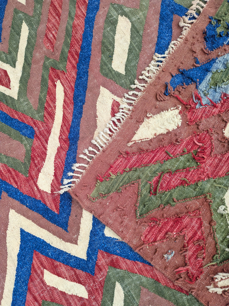 "Atlas Echo" Vintage Kilim Beni Ourain Rug RUBO086