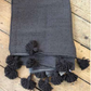 'Classic’ Pom Pom Blanket - Mocha - BL-PP-011