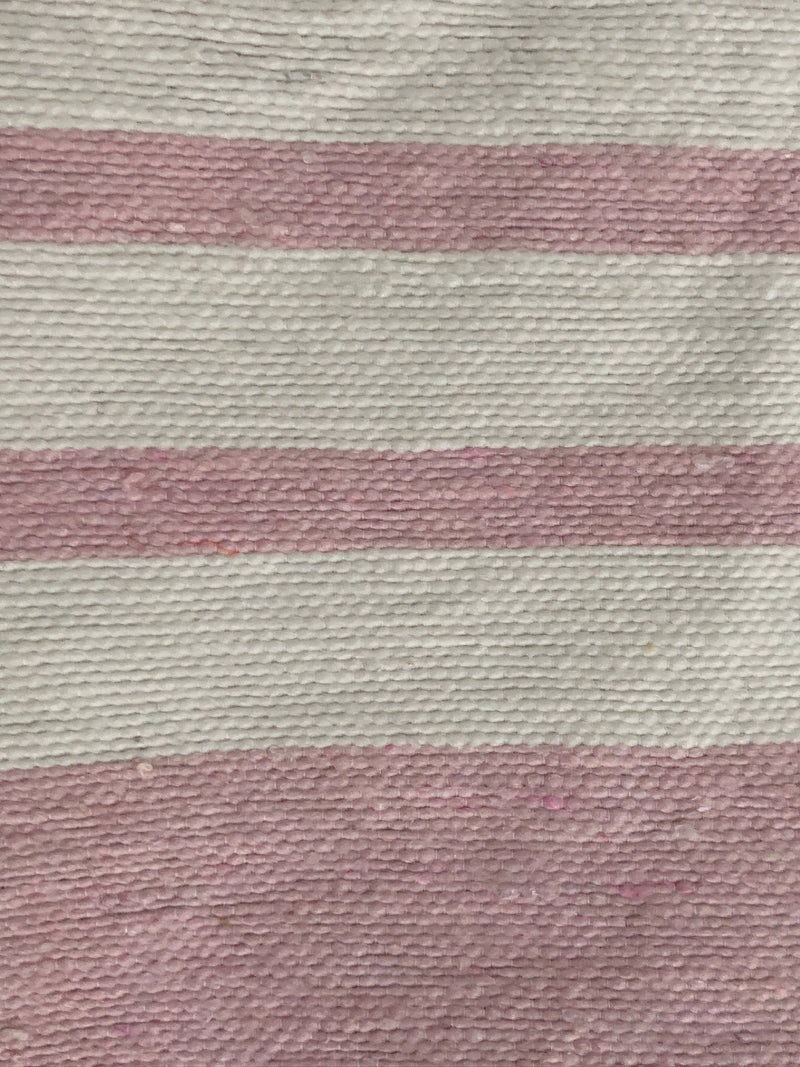 Soft Pink Striped Saharan Pompom Blanket BLPP003