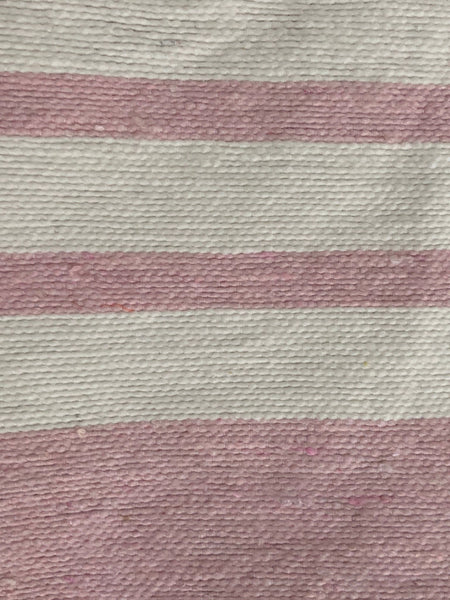 Soft Pink Striped Saharan Pompom Blanket
