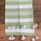 Lime Striped Saharan Pompom Blanket - BP102