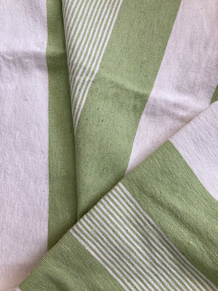 Lime Striped Saharan Pompom Blanket