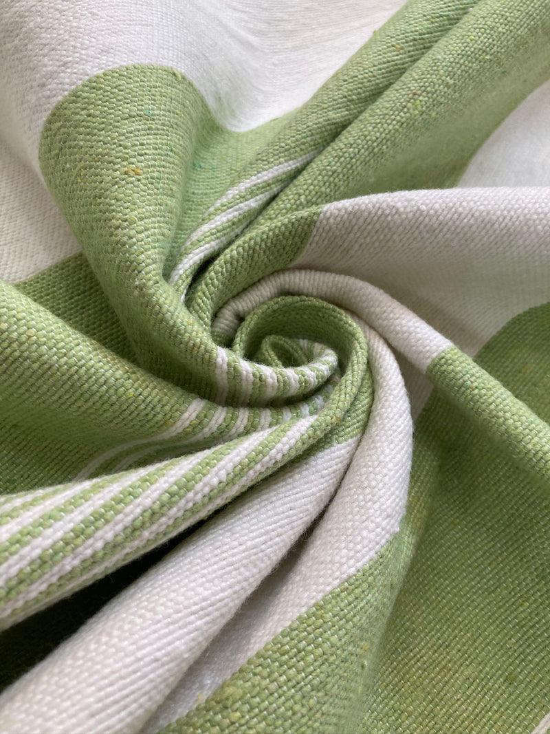 Lime Striped Saharan Pompom Blanket BLPP002