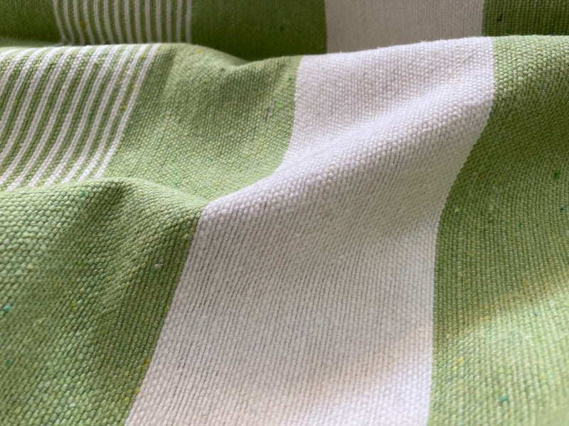 Lime Striped Saharan Pompom Blanket BLPP002